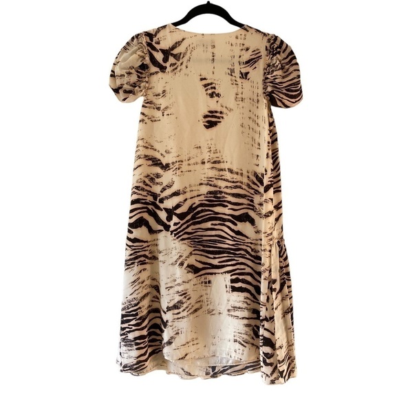 Mulberry Silk Dress Short Sleeve Shift Dress Made in England Animal Print - Picture 5 of 8